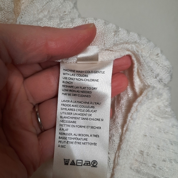 Anthropologie Maeve Cream Addie Ruffled Hacci Pullover M - Picture 7 of 8